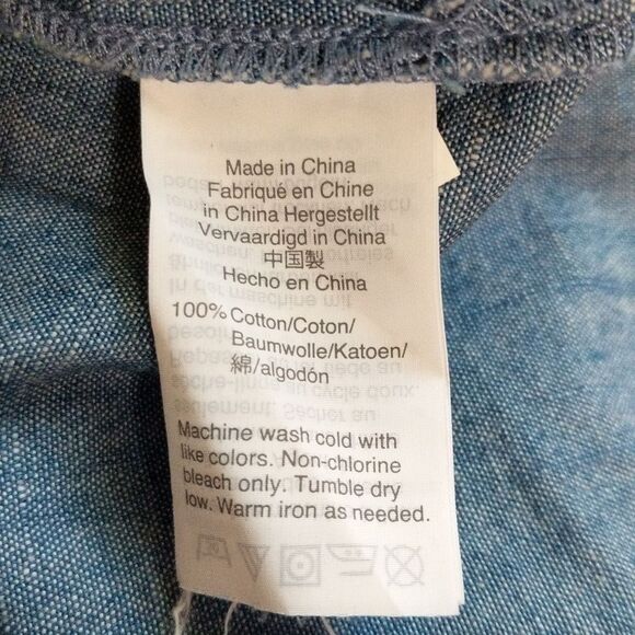 Crewcuts chambray flutter ruffle shoulder cotton knee length dress K4893 girls10 - Picture 5 of 9